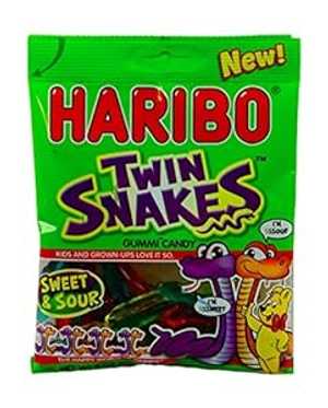 楽天Glomarketハリボー ツイン スネーク スイート＆サワー グミ キャンディ - 4オンス バッグ Haribo Twin Snakes Sweet & Sour Gummy Candy- 4oz Bag