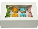 Window Bakery カップケーキボックス インサート付き 14インチ x 10インチ x 4インチ 標準サイズのカップケーキとマフィン12個に適合 - ...