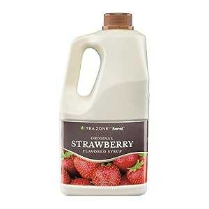 Tea Zone J1090 64 oz Strawberry Syrup for Tea, Sweets, Ice Cream, Cocktails Blending