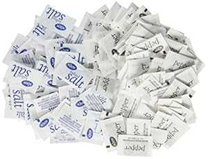 N'JOY ヨウ素添加塩とペッパー - 塩 1,200 カラット、ペッパー 800 カラット 個別包装 N'JOY Iodized Salt AND Pepper - Salt 1,200 ct., Pepper 800 ct Individual Packets