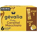 Gevalia Frothy 2 ステップ キャラメル マキアート エスプレッソ キューリグ K カップ コーヒー ポッド & 泡パケット キット (6 ct ボックス) Gevalia Frothy 2-Step Caramel Macchiato Espresso Keurig K-Cup Coffee Pods & Froth Packet