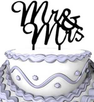 Meijiafei Cursive Mr & Mrs Wedding Acrylic Cake Topper