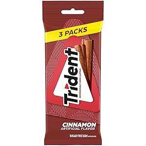 Trident Cinnamon Sugar Free Gum, 3 Packs of 14 Pieces (42 Total Pieces)