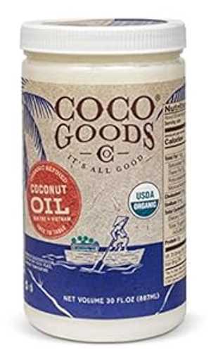 CocoGoodsCo ベトナム シングルオリジン オーガニック精製ココナッツオイル (30 液量オンス) - グルテ..