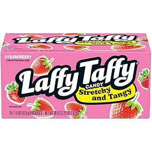 Laffy Taffy Stretchy & Tangy Strawberry, 1.5 Ounce - 24 Count (Pack of 1) (12124993)