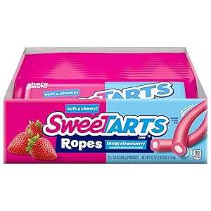 SweeTARTS Ropes, Tangy Strawberry Flavor, 3.5 Ounce Pouches (Pack of 12)