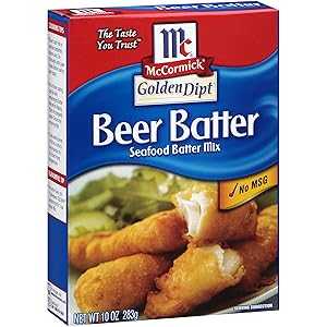 McCormick Golden Dipt Beer Batter Seafood Batter Mix, 10 oz (Pack of 8)