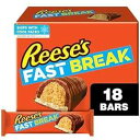 REESE'S FAST BREAK ミルクチョコレートで覆われたピーナッツバターとヌガー、バルクハロウィンキャンディ、1.8オンスバー(18カラット) REESE'S FAST BREAK Milk Chocolate covered Peanut Butter and Nougat , Bulk Halloween Candy, 1.8 oz Bar