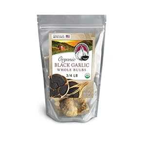 黒にんにく「オーガニックアメリカン」全球根(3/4ポンド大袋)…120日間熟成・発酵 Black Garlic North America Black Garlic "Organic American" Whole Bulbs (Large 3/4 Pound Bag)...Aged and Fermented 120 Days
