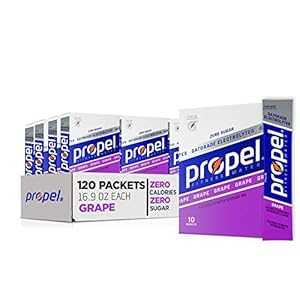 Propel Powder Packets Grape, With Electrolytes, Vitamins and No Sugar,...