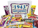 ウッドストック キャンディ - 1943 78 歳の誕生日ギフトボックス 子供の頃からのノスタルジックなレトロキャンディミックス 1943 年生まれの 78 歳の男性または女性向け ジュニア Woodstock Candy - 1943 78th Birthday Gift Box Nostalgic Retro Cand