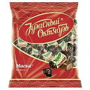 プラリネ入りチョコレートアイシング付きキャンディーグレーズドマスク - タイプボディ ロシア輸入ロシア菓子キャンディー食品食料品グルメバー (パック = 250 グラム) Red October Candies Glazed Mask with Chocolate icing with praline - type bo