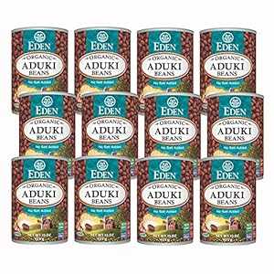 Eden Organic Aduki Beans、(あずき、小豆)、非遺伝子組み換え、塩無添加、小豆、マクロビオティック、15オンス 缶(12本入りケース) Eden Organic Aduki Beans, (Azuki, Adzuki), Non-GMO, No Salt Added, Red Beans, Macrobiotic, 15 oz.