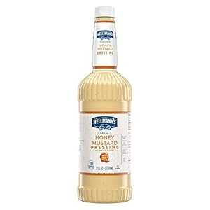 Hellmann's Classics ハニーマスタードサラダドレッシング サラダバーボトル グルテンフリー、人工香料や高果糖コーンシロップ不使用、天然由来の色、32オンス、6個パック Hellmann's Classics Honey Mustard Salad Dressing Salad Bar Bottles Gluten Free