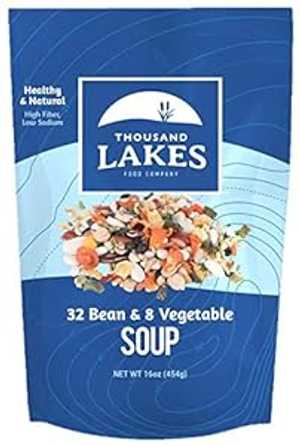 サウザンド レイクス 32 豆と 8 野菜のドライ スープ ミックス - 1 ポンド 減塩 塩分無添加 Thousand Lakes 32 Bean and 8 Vegetable Dry Soup Mix - 1 pound Low Sodium No Added Salt