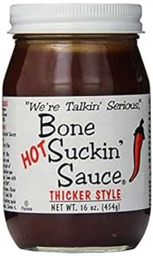 Bone Suckin グルメフーズ BBQ ソース、濃厚ホット、16 オンス Bone Suckin' Bone Suckin Gourmet Foods BBQ Sauce, Thicker Hot, 16 Ounce