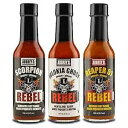Aubrey D. Extreme Hot Sauce Set Of 3, Ghost Pepper, Scorpion Pepper and Carolina...