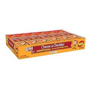 1.8 Ounce (Pack of 12), Cheddar,Cheese, Keebler Cheese and Cheddar Sandwich Crackers, Single Serve, 1.8 oz Packages (12 Count)