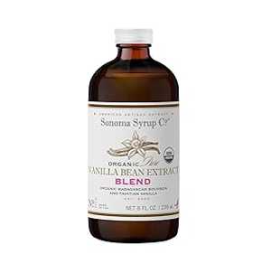 Sonoma Syrup Co Organic Pure Vanilla Bean Extract "Blend", 8 Fl Oz for Baking