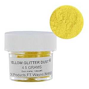 細かい食用イエローグリッターダスト、4.5グラム(CK社) CK Products Fine Edible Yellow Glitter Dust, 4.5 grams by CK