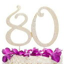 Ella Celebration 80 Gold Cake Topper for 80th Birthday Party Crystal Rhinestone ...