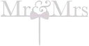 Weddingstar Mr. & Mrs. 蝶ネクタイ アクリル ケーキ トッパー ラベンダー Weddingstar Mr. & Mrs. Bow Tie Acrylic Cake Topper, Lavender