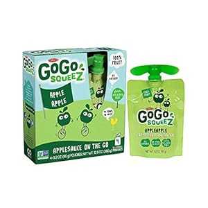 楽天GlomarketGoGo squeeZ アップルソース オン ザ ゴー、アップル アップル、3.2 オンス （ポーチ 4 個）、グルテンフリー、ビーガン対応、ヘルシースナック、無糖アップルソース、再密閉可能、BPA フリーポーチ GoGo squeeZ Applesauce on the Go, Apple Apple, 3