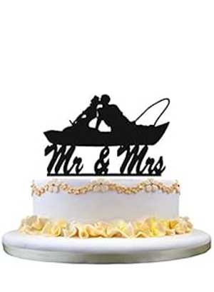 ボートでキスをする釣りカップル - 夫妻のウェディング ケーキ トッパー zhongfei Fishing Couple in Boat Kissing - Mr. and Mrs. Wedding Cake Topper ボートでキスをする釣りカップル - 夫妻のウェディング ケーキ トッパー zhongfei Fishing Couple in Boat Kissing - Mr. and Mrs. Wedding Cake Topper