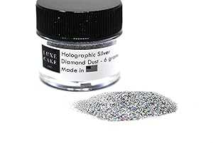 Luxe Cake SILVER HOLOGRAM Luxury Diamond Dust, 6 grams for Cakes, Cupcakes, Cookies, Icing, Chocolate Wedding Party Baking Cupcake Cookie Ice Cream Decoration Supplies Luxe Cake SILVER HOLOGRAM Luxury Diamond Dust, 6 grams for Cakes, Cupcakes, Cookies, Icing, Chocolate Wedding Party Baking Cupcake Cookie Ice Cream Decoration Supplies