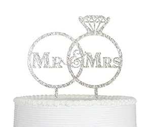 新郎新婦のケーキトッパー、結婚式の装飾用の夫妻サイン サイン装飾 シルバー Qttier Bride and Groom ..
