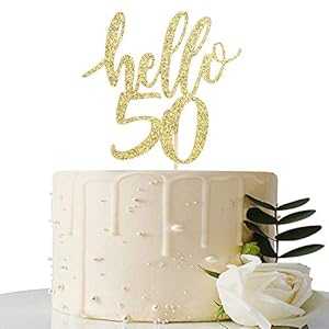Hello 50 ケーキトッパー - 50歳の誕生日/50周年記念パーティーケーキデコレーション、50歳の誕生日/50周年パーティーデコレーション用品 (ゴールド、Hello 50) Maicaiffe Hello 50 Cake Topper - 50th Birthday / 50th Anniversary Party Cake Decora Hello 50 ケーキトッパー - 50歳の誕生日/50周年記念パーティーケーキデコレーション、50歳の誕生日/50周年パーティーデコレーション用品 (ゴールド、Hello 50) Maicaiffe Hello 50 Cake Topper - 50th Birthday / 50th Anniversary Party Cake Decora