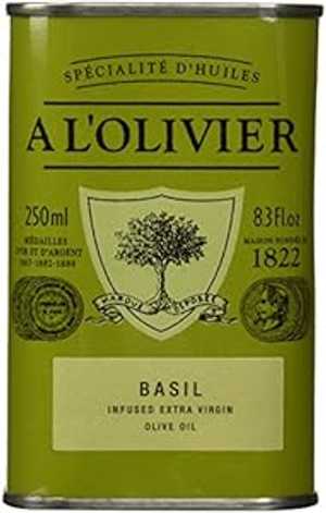 A L'Olivier バジル入りオリーブオイル、8.3 オンス缶 A L'Olivier Olive Oil Infused with Basil, 8.3..