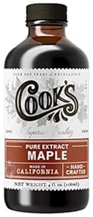 Cook's, ピュア メープル エキス、バーモント州の最高級カエデの木から採取した天然プレミアム メープル樹液、4 オンス Cook's, Pure Maple Extract, All Natural Premium Maple Sap from Vermont's Finest Maple Trees, 4 oz