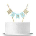 INNORU Handmade ONE Birthday Cake Topper - 1st First Birthday Cake Bunting for Baby Boy Party Supplies