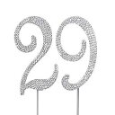 MAGJUCHE シルバー 29 インチ クリスタルケーキトッパー 数字 29 ラインストーン 29 歳の誕生日ケーキトッパー 男性または女性の誕生日または 29 周年記念パーティーデコレーションサプライ MAGJUCHE Silver 29" Crystal Cake Topper, Number 29 Rhin