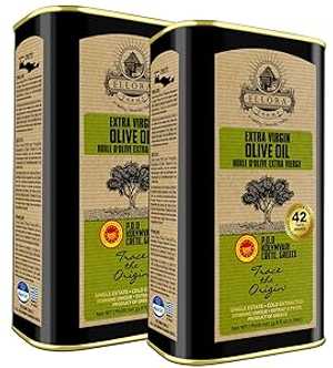 Ellora Farms Single Estate Traceable Extra Virgin Olive Oil 1 Liter PDO Tins 2 Pack