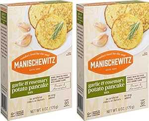 マニシュヴィッツ ポテトパンケーキミックス ガーリックとローズマリー入り、6オンス (2パック) Manischewitz Potato Pancake Mix with Garlic and Rosemary, 6oz (2 Pack)