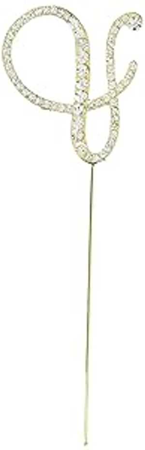 Unik Occasions ビクトリア朝のクリスタル ラインストーン ウェディング ケーキ トッパー、S、アンパサンド、ゴールド Unik Occasions Victorian Crystal Rhinestone Wedding Cake Topper, Small, Ampersand, Gold