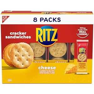 RITZ Cheese Sandwich Crackers, 8 Snack Packs (6 Crackers Per Pack)