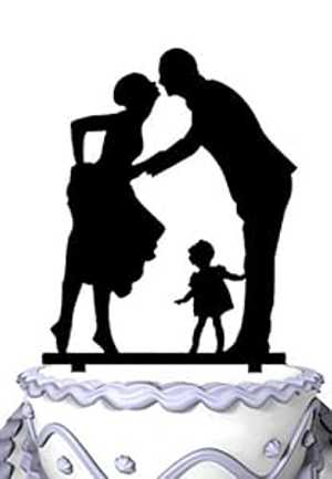 メイジアフェイ 結婚記念日 ケーキトッパー カップルと女の子 Meijiafei Wedding Anniverary Cake Topper couple with a Girl