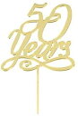 50年ゴールドケーキトッパー - 6 1/2インチ x 4 1/4インチ、1個 amscan 50 Years Gold Cake Topper - 6 1/2...