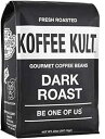 Koffee Kult Dark Roast Whole Bean Coffee - Small Batch Gourmet Aromatic Artisan Blend 100% Arabica Coffee Beans Organically Sourced (Dark Roast, 32oz)
