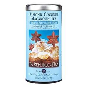 The Republic Of Tea アーモンド ココナッツ マカロン レッド ルイボス ハーブティー、36 ティーバッグ缶 The Republic Of Tea Almond Coconut Macaroon Red Rooibos Herbal Tea, 36 Tea Bag Tin