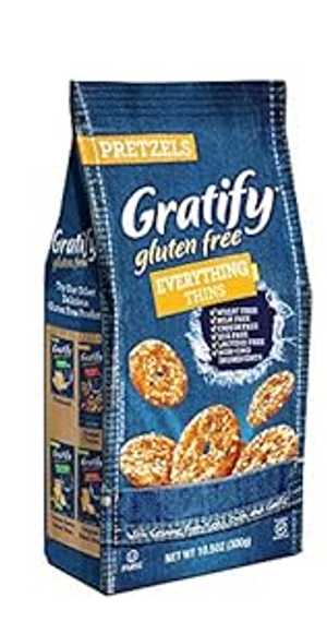 Gratify グルテンフリー プレッツェル シンズ エブリシング ビーガン GF プレッツェル クリスプ、10.5オンス バッグ (1パック) Gratify Gluten Free Pretzel Thins Everything Vegan GF Pretzel Crisps, 10.5oz Bag (Pack of 1)