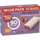 Protein One 90 カロリー プロテイン バー、ストロベリー & クリーム、9.6 オンス Protein One 90 Calorie Protein Bar, Strawberries & Cream, 9.6 oz
