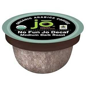 楽天GlomarketJo Coffee No Fun Jo Decaf: 36 Organic Compostable Pods for Keurig K-Cup Compatible Brewers, Swiss Water Process Single Serve Coffee Medium/Dark Roast Fair Trade
