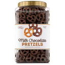 LaetaFood ミルクチョコレートで覆われたプレッツェル、滑らかなミルクチョコレートの塩味プレッツェル、40オンス LaetaFood Milk Chocolate Covered Pretzels, Salted Pretzels in Smooth Milk Chocolate, 40 Ounces