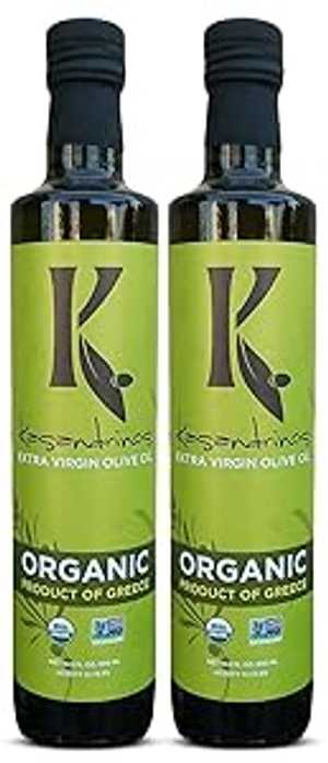 K. KASANDRINOS Kasandrinos Organic Olive Oil Extra Virgin, Polyphenol Rich Greek Olive Oil, First Cold Pressed, Mild + Delicate Flavor, Verified by Non GMO, Pack of 2 (500 ml Bottles)
