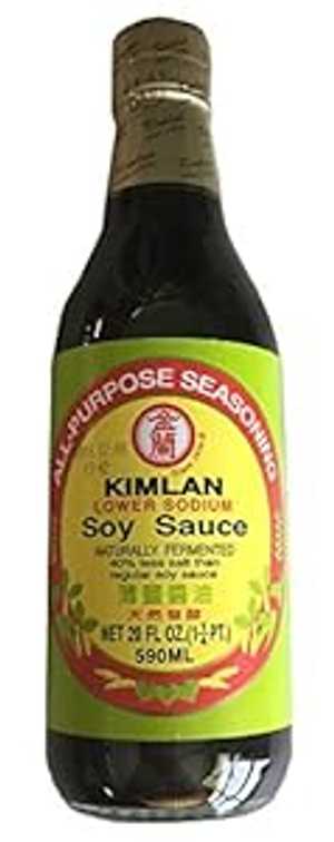 キムラン醤油 低ナトリウム、20 オンス (2 個パック) Kimlan Soy Sauce Low Sodium, 20 Ounce (Pack of 2)