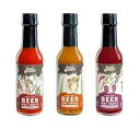 ビール入りホットソース バラエティ 3 パック (アジアン シラチャー、ガーリック セラーノ、ロースト チポトレを含む) - クラフトビール ギフト、ホットソー...
